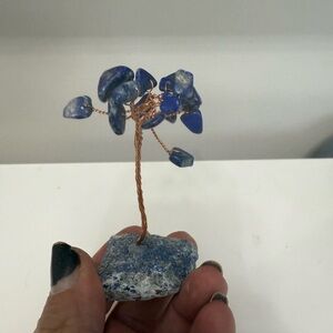 4” Lapis Lazuli  Gemstone Wire Tree Sculpture